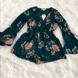 Forest green romper